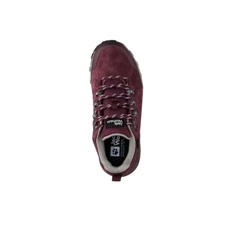 Jack Wolfskin Anti Slip Wear Resistant Low Top Hiking Shoes Women's Fuchsia-4