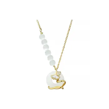 VANA Hetian Jade Necklaces Pale Greenish White Jade Women's