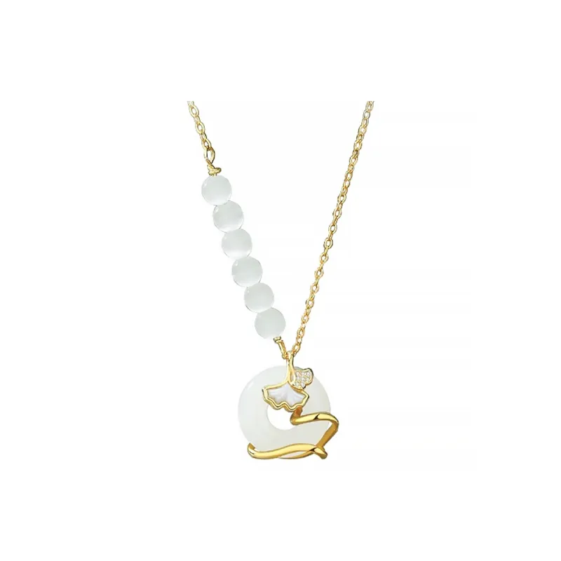 VANA Hetian Jade Necklaces Pale Greenish White Jade Women's-0
