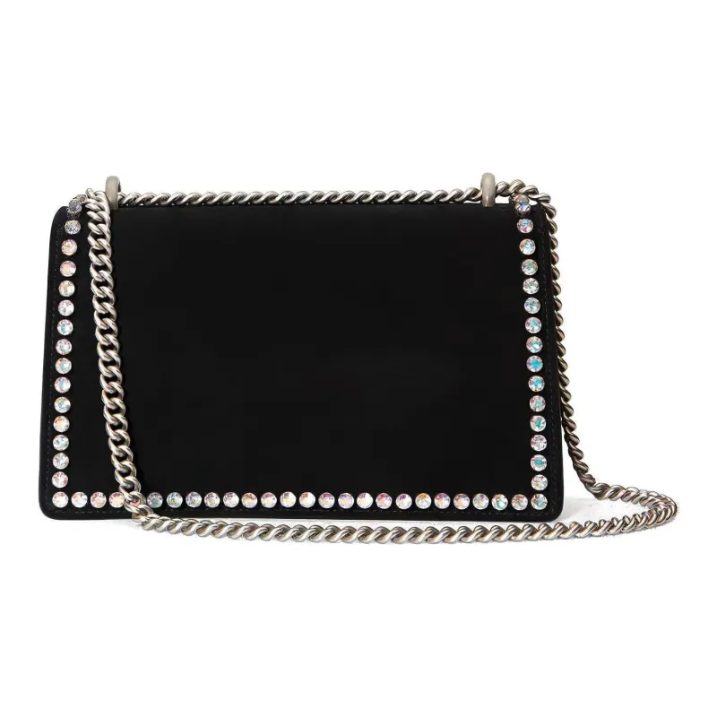GUCCI Dionysus Suede Crossbody Bag, Shoulder Bag Trumpets Women's Black-3
