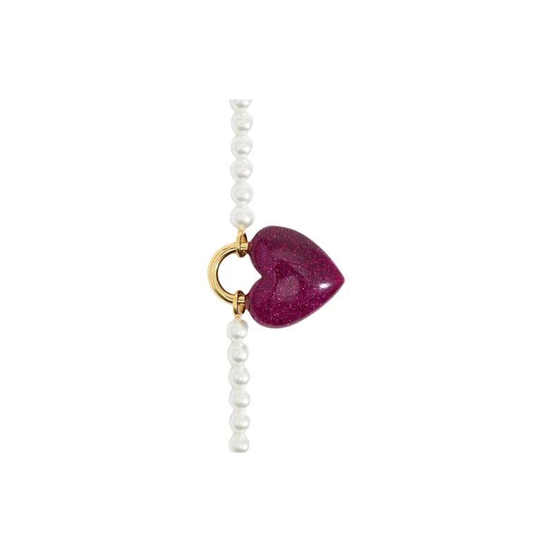 Bimba Y Lola Heart And Pearls Necklace-2