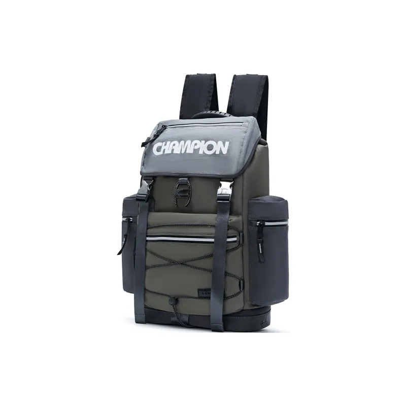 Champion Fabric Backpack Regular Unisex Alloy Gray & Coffee Gray & Smoke Gray-1