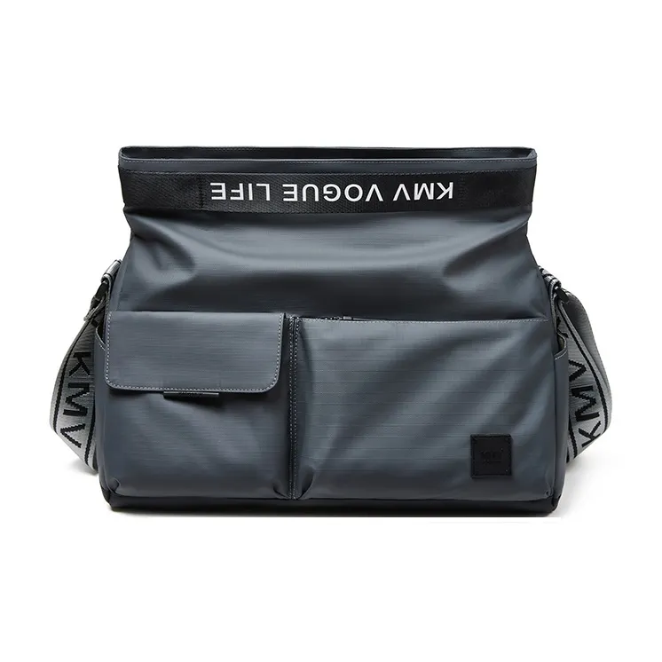 KMV Polyester Gym Bag Medium Size Unisex Black/White/Gray-13