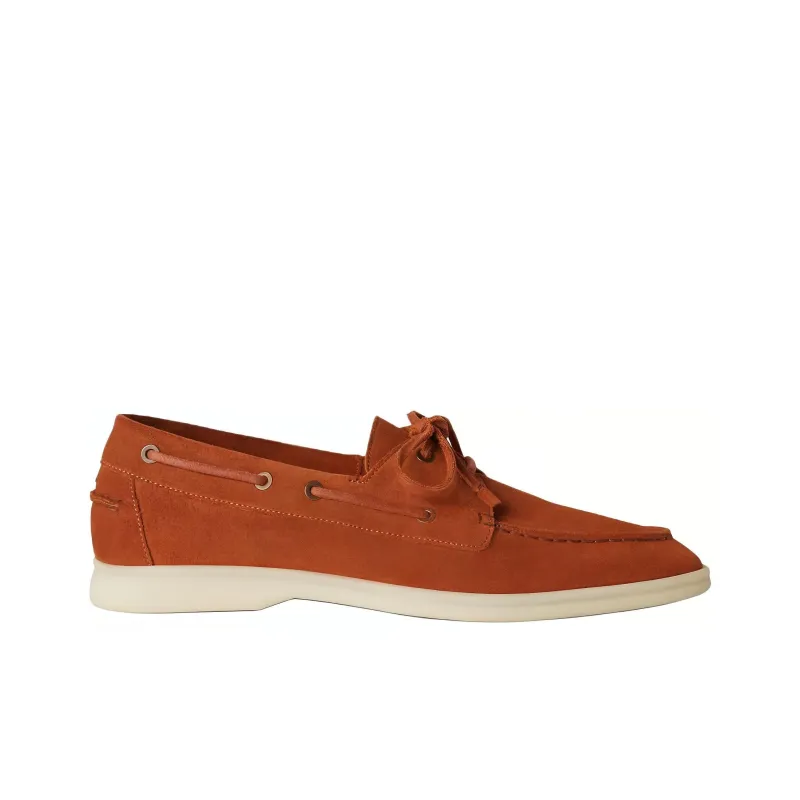 Loro Piana Sea Sail Walk Boat Shoes Men's Brown Red-1
