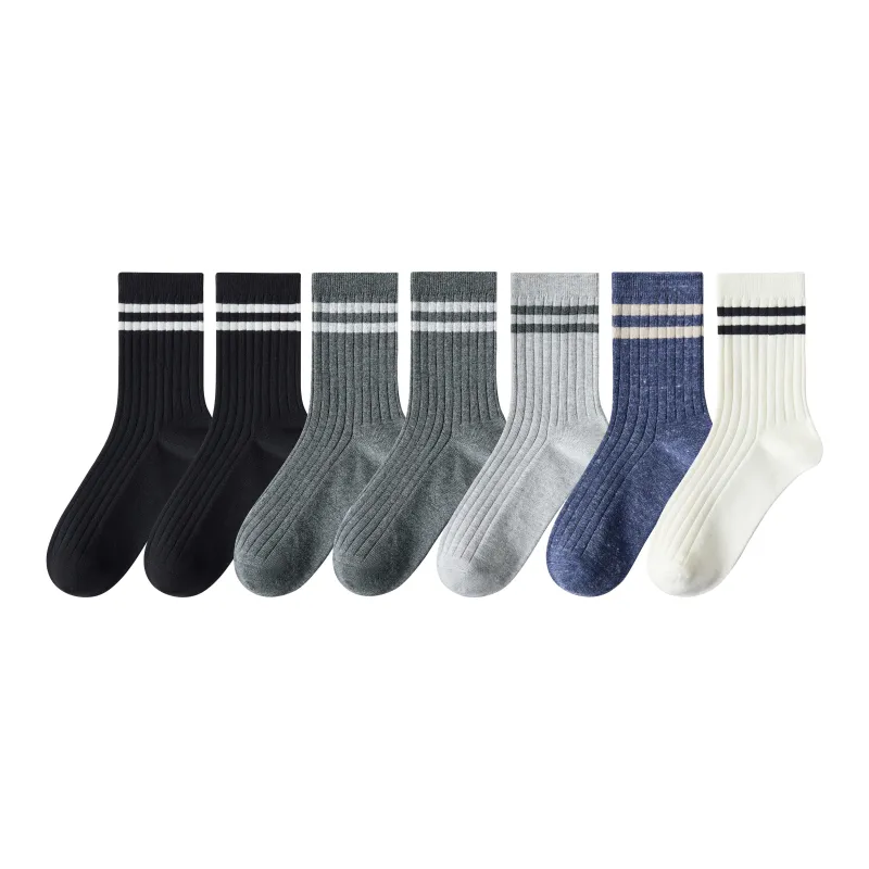 Caramella Mid Calf Socks Men's 7 Pack Mixed Color-0