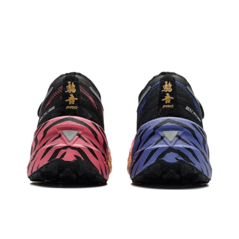 XTEP Running Shoes Men Low Top Black/Periwinkle Blue/Fluorescent Camellia Red-3