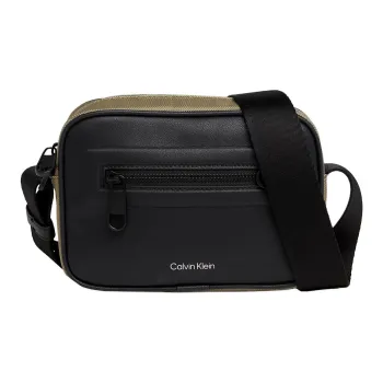 CALVIN KLEIN Recycled Polyester Shoulder Bag Crossbody Bag Men's Black & Green