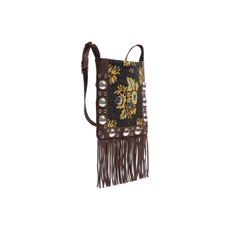 Valentino Jacquard Fabric Crossbody Bag, Shoulder Bag Women's Multicolor-1
