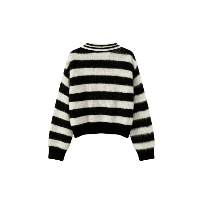 CHUU 24FW Knitwear Women's Black White Stripes-6