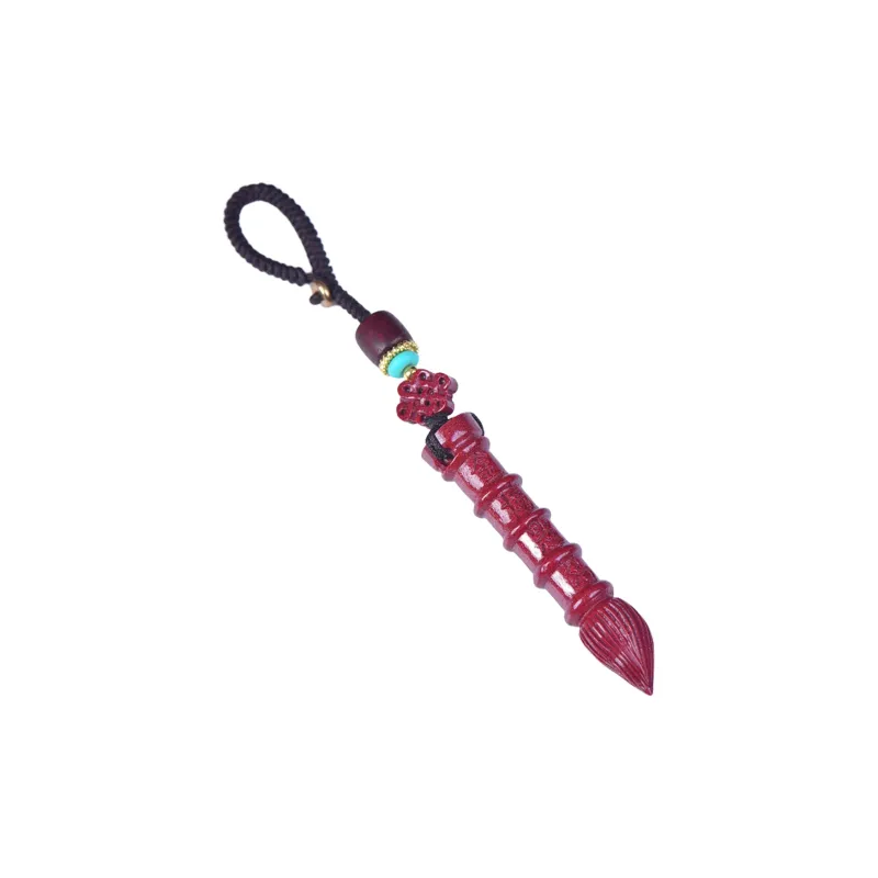 Stone On The Line Reconstructed Cinnabar Carved Jade Ornaments Unisex-0