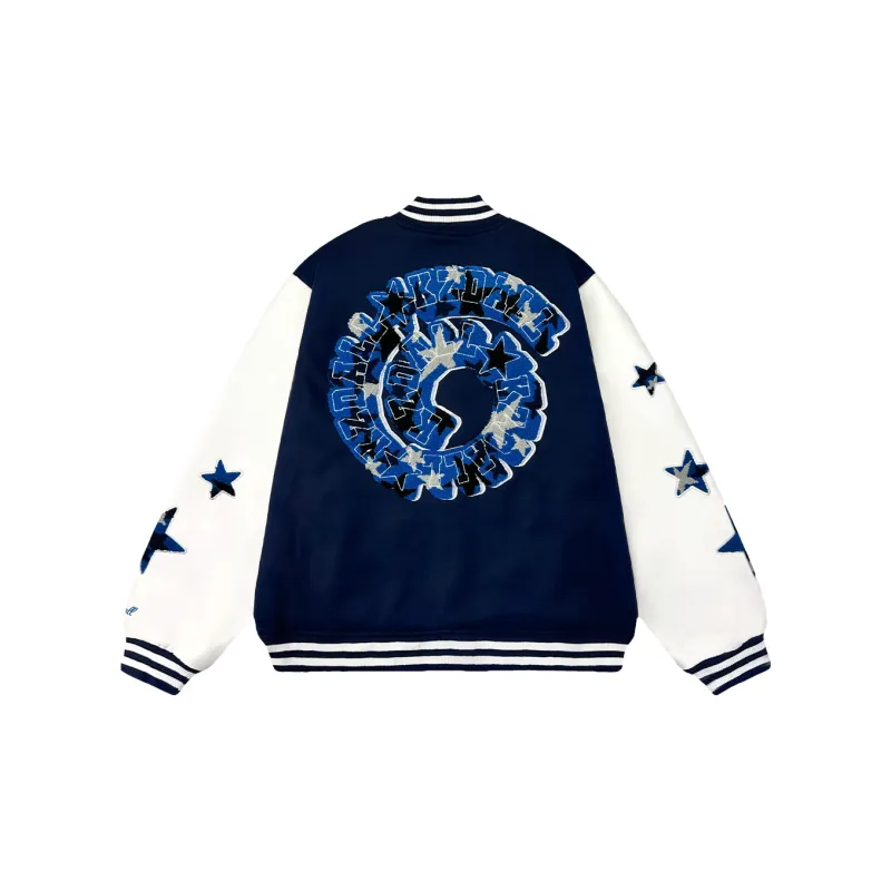 KZDALL Baseball Jacket Unisex Navy Blue-1