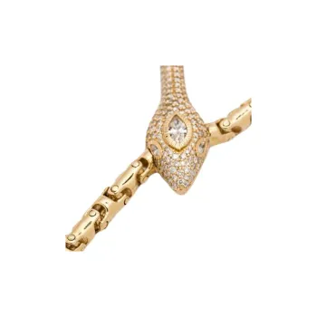 Jacquie Aiche 14kt Yellow Gold Snake Head Necklace