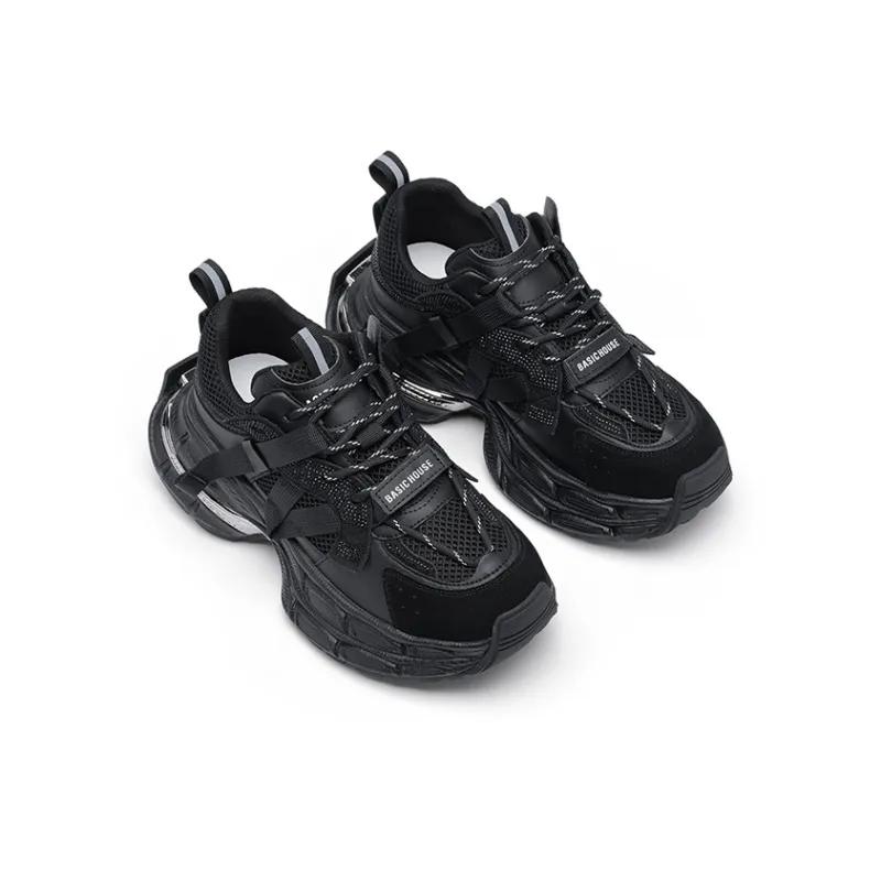 BASIC HOUSE Hundred Houses Good Phantom In The Night Fairy Shoes Low-Top Chunky Sneakers Women's Black-3