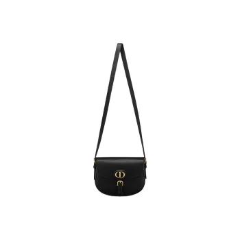 DIOR Bobby Grained Calfskin Crossbody Bag Shoulder Bag Medium Size Women's Black