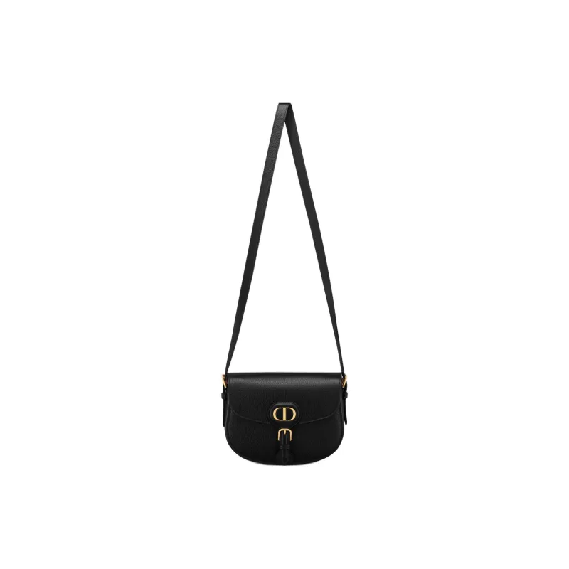 DIOR Bobby Grained Calfskin Crossbody Bag Shoulder Bag Medium Size Women's Black-0