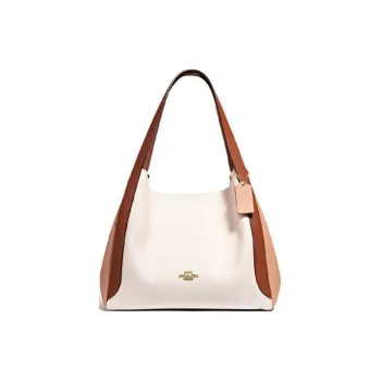 COACH Hadley Leather Hobo Bag Shoulder Bag Handbag Shoulder Bag Large Size Women's Ivory White Brown