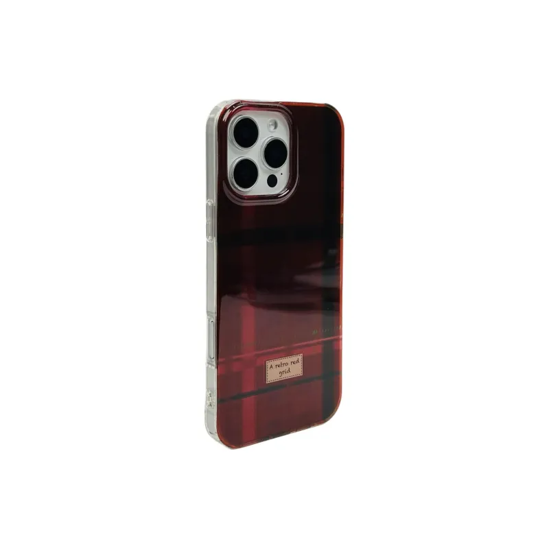 Wei Xin Acrylic Material Double Layer Plaid Phone Cases Compatible With IPhone 16/15 Pro Max/Apple 13/14 Pro Max/12-5