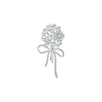 BABYBEI 925 Silver Pearls Brooches Women's