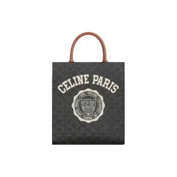 CELINE Triomphe Cow Leather Vertical Trunk Shoulder Bag Handbag Small Size Women's Tawny