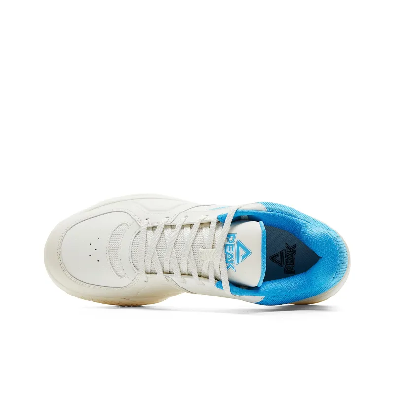PEAK Taichi Oukou Cushioning Rebound Wear-Resistant Slip-Resistant Low-Top Basketball Shoes Men's Ivory Blue-3