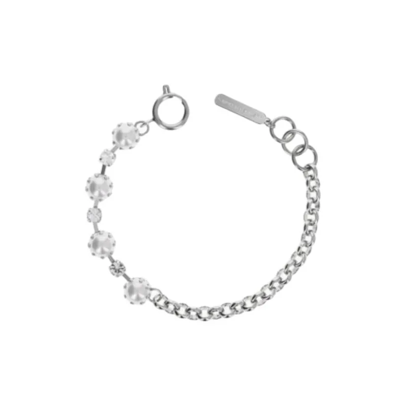 JUSTINE CLENQUET Half Pearl Bracelets Men's Silver-0