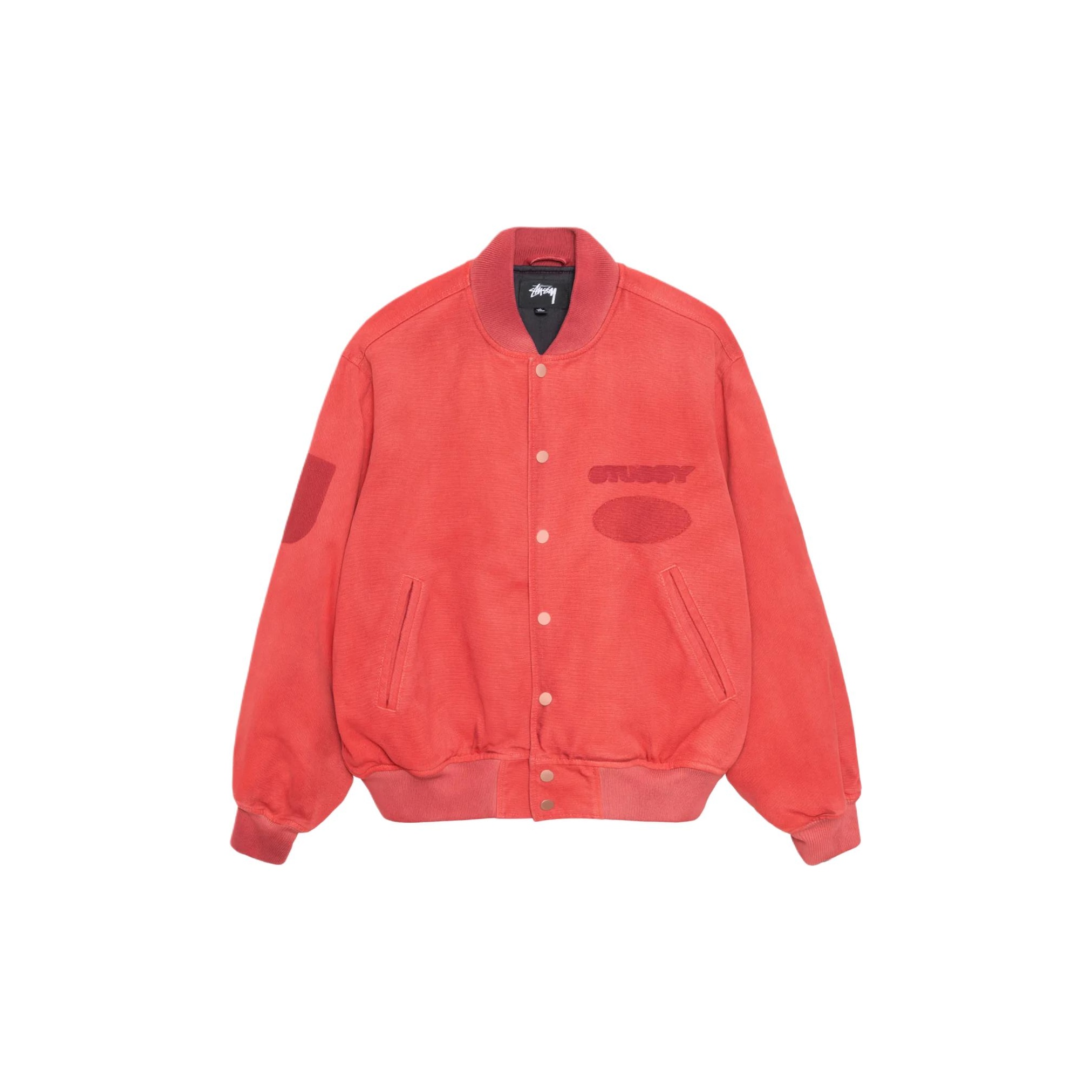 Stussy Ghost Logo Canvas Varsity Jacket - Cheap Rcj Jordan