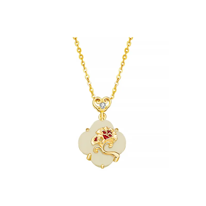VANA Hetian Jade Necklaces Pale Greenish White Jade Women's-13
