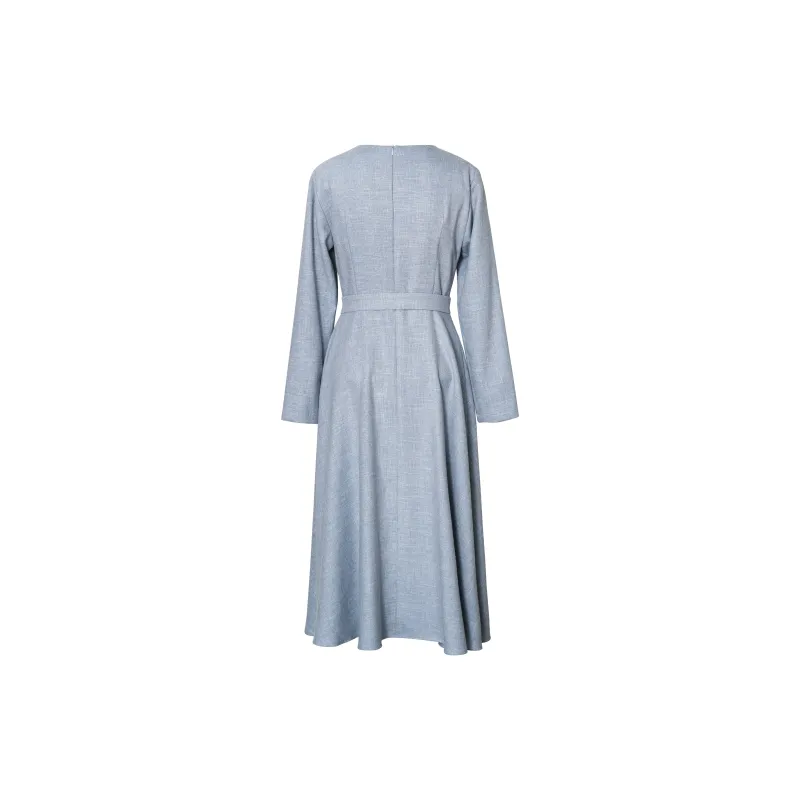 ROEYSHOUSE Long Sleeved Dresses Women's Light Blue-1