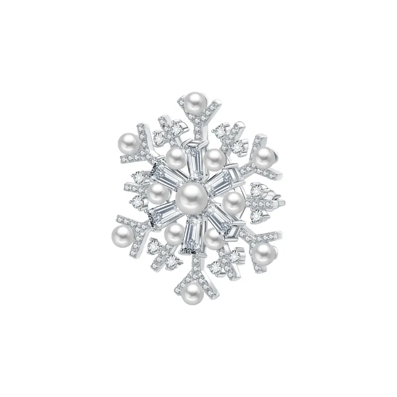 BABYBEI Shell Beads Are Combined With Cubic Zirconia Brooches Women's-1