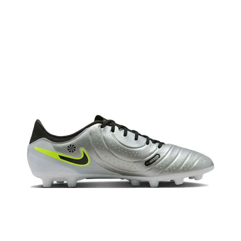 Nike Tiempo Legend 10 Anti Slip Wear Resistant Soccer Shoes Men's Silver Black Yellow-1