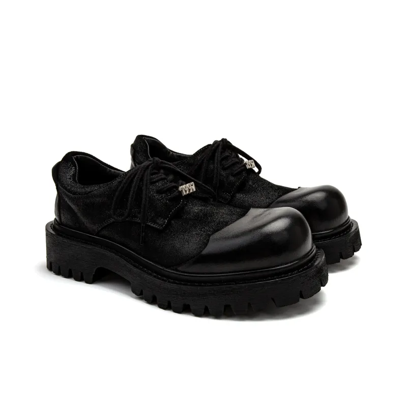 1997K Large Head Derby Leather Shoes Casual Shoes Men's Black-1