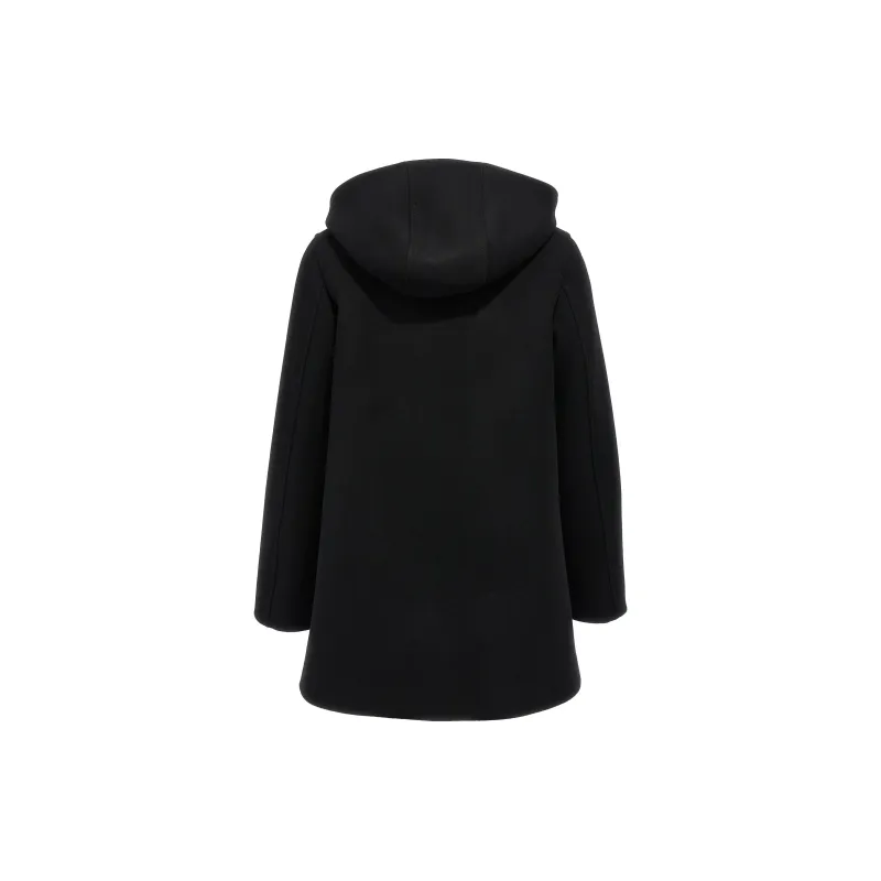 Valentino Embroidered Straight Hem Hooded Coat-2