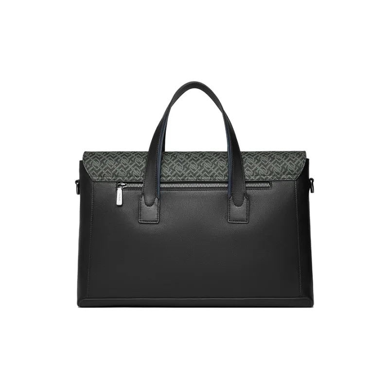 PIERRE CARDIN Cow Leather Shoulder Bag, Crossbody Bag, Handbag, Briefcase Tubas Men's Black & Gray-2