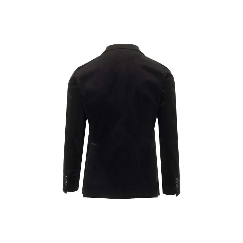 Tagliatore Double Breasted Tailored Velvet Blazer-1
