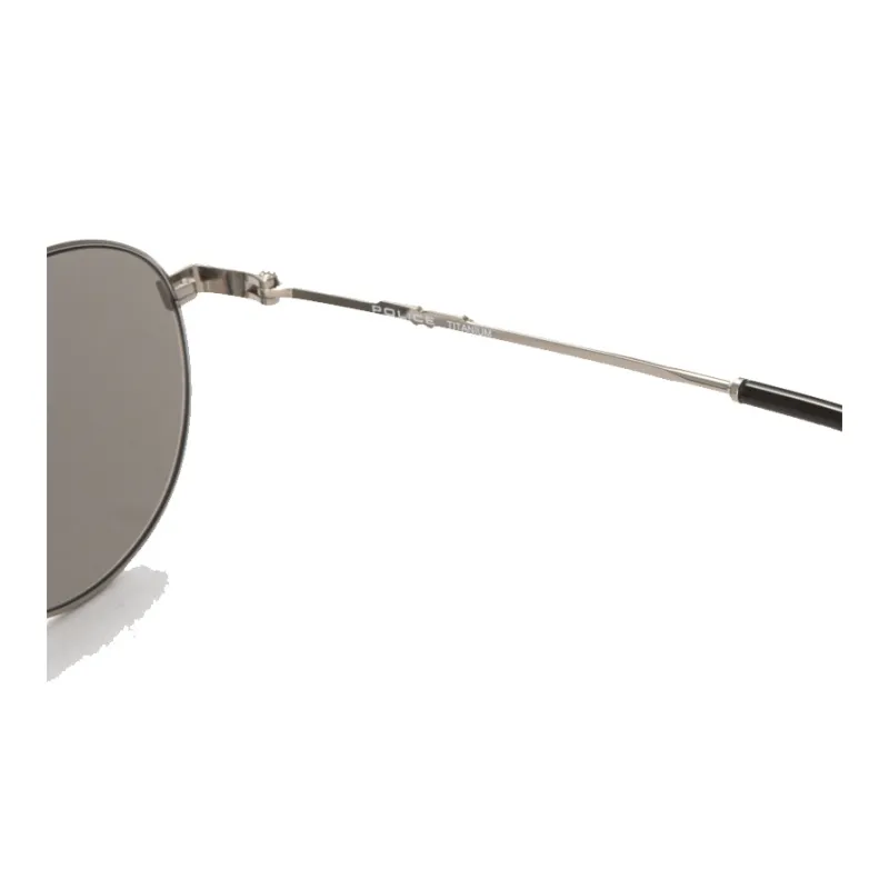 Police Titanium Round Sunglasses Unisex Silver-3