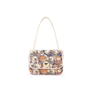 DANNYBEARJEANS Fabric Crossbody Bag, Shoulder Bag Regular Women's Camouflage Pink & White/Ecru & Pink