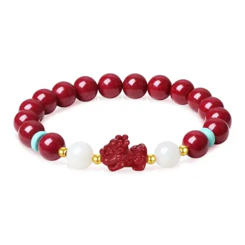 Emerald Dynasty Reconstructed Cinnabar Bracelets Unisex