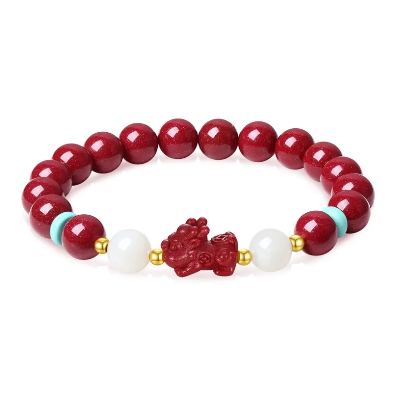 Emerald Dynasty Reconstructed Cinnabar Bracelets Unisex-0