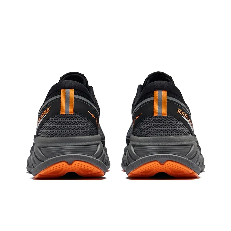 Erke Lightweight Rebound Low Top QiTian Technology Running Shoes Men's Carbon Gray With Solid Black-3