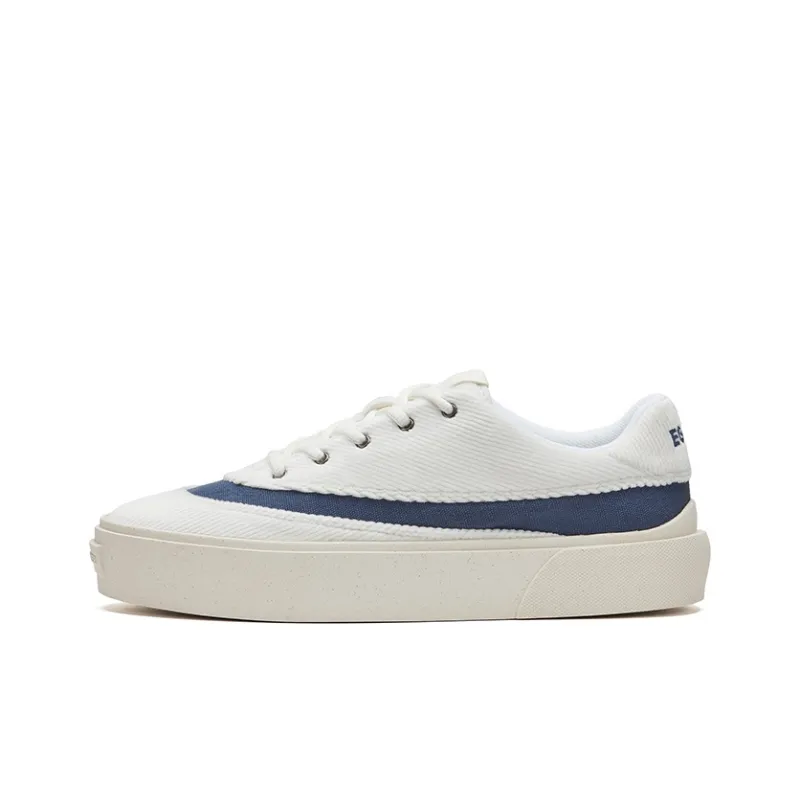 EQLZ EQUALIZER Fault Anti-Slip Wear-Resistant Low-Top Skateboard Shoes Unisex Corduroy White-0