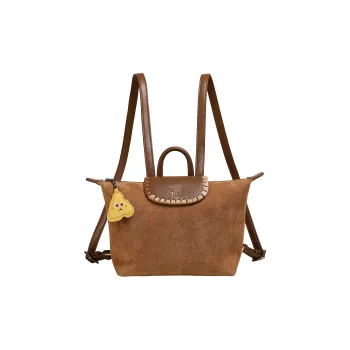 TOUTOU PU Backpack Medium Size Women's Raw Chocolate