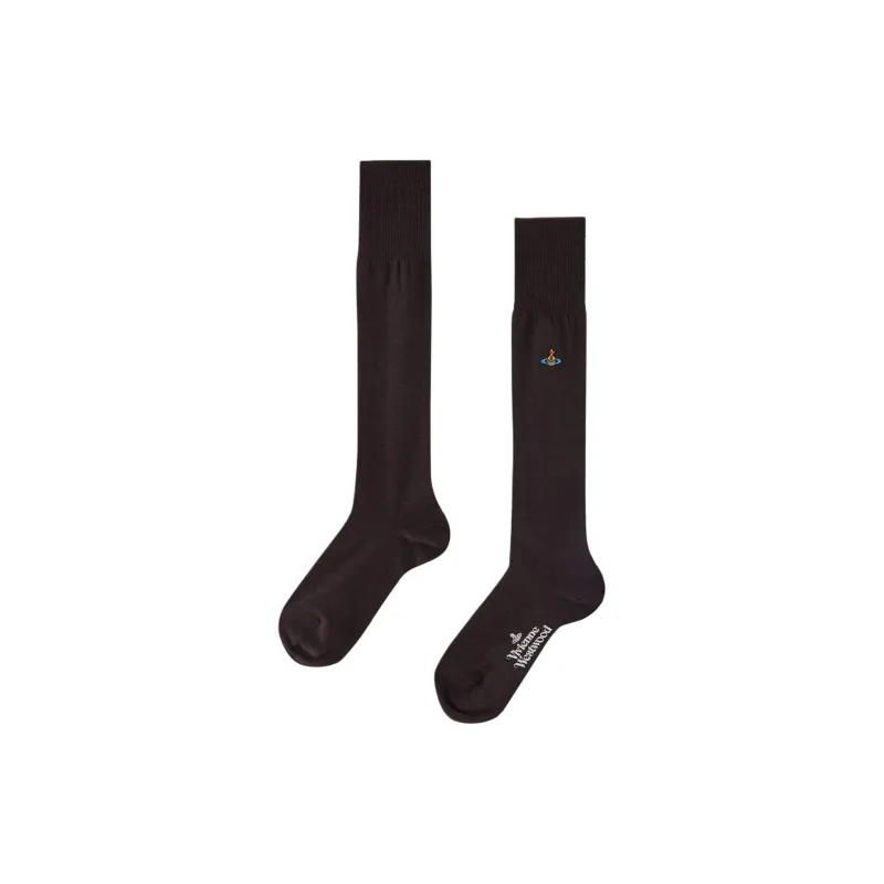 Vivienne Westwood FW24 Knee-High Socks Women's 1 Pack Brown-0