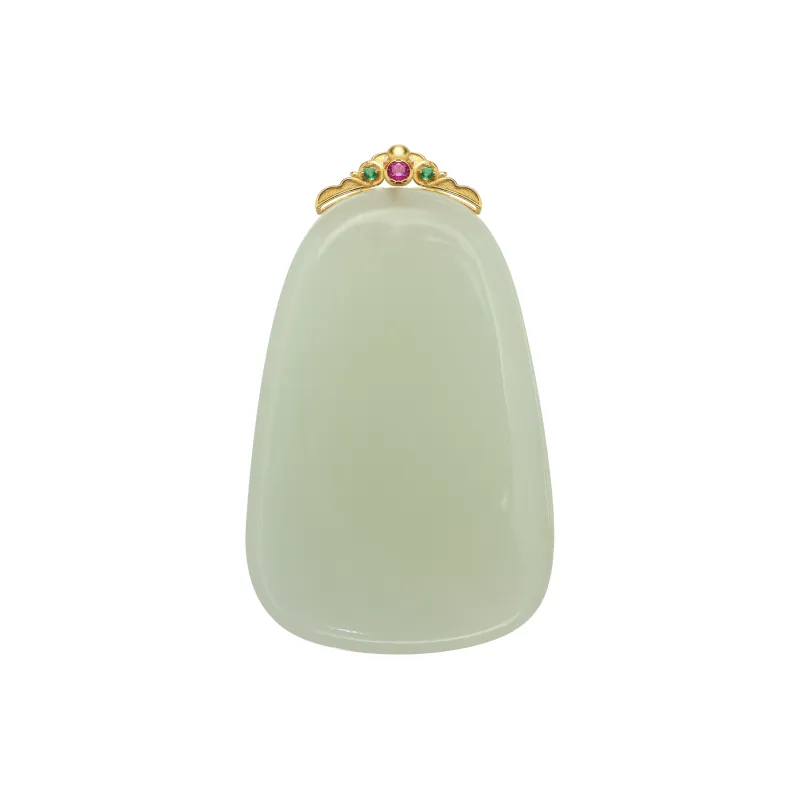 Qingjing Hetian Jade Pendants White Jade Unisex-0