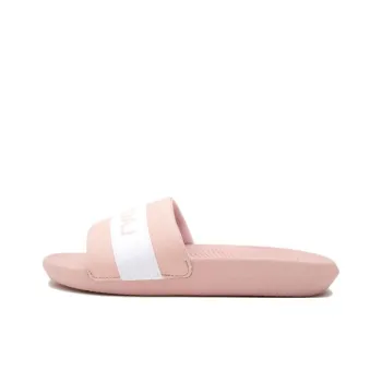 LACOSTE Croco Rubber Sole Slip-Resistant Quick Dry Slide Slippers Women's Pink White