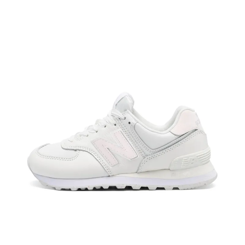 New Balance 574 Cream Leather Pink Women's-0