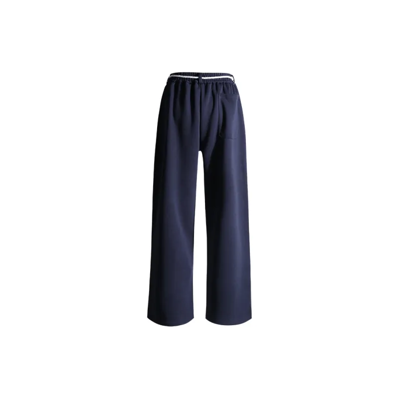 FHMY Casual Pants Women's Navy Blue-1