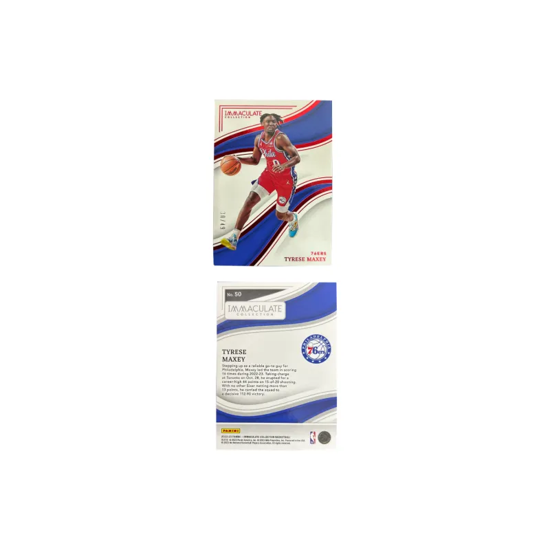 PANINI 2022 23 76 Persons Maxey 30/49 Red Fold Player Card Product Access Sports Cards 1 Pc-2