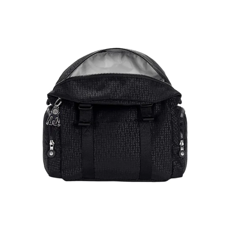 Kipling Polyamide Backpack Regular Unisex Black With Letter K Embossed Print-2