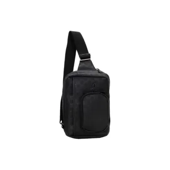 Jordan Synthetic Leather One Shoulder Crossbody Sling Bags Regular Unisex Black