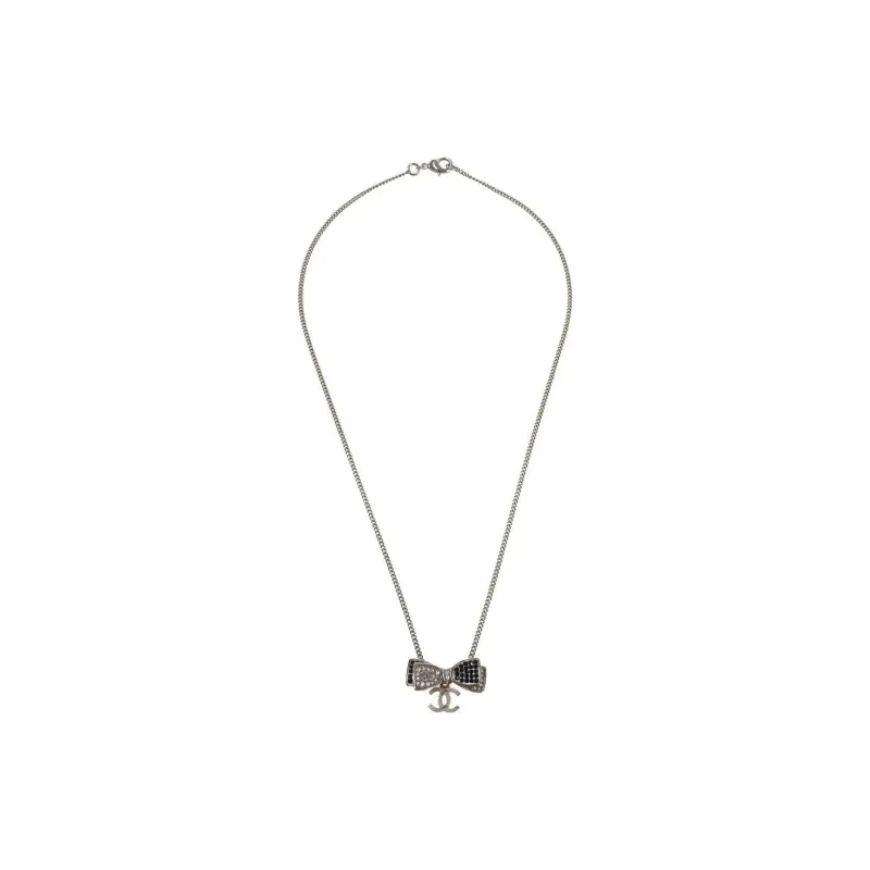CHANEL 2017 Cc Bow pendant Necklace-1